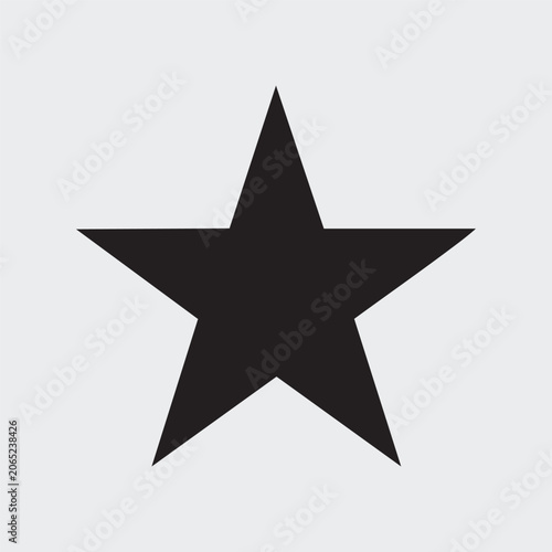 Black Star Icon – Solid Five Point Shape