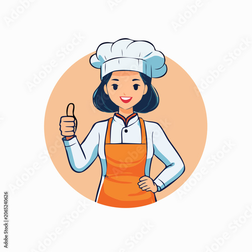 Chef Woman Giving Thumbs Up