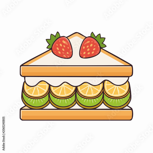 Fruit Sandwich with Strawberries, Kiwi, and Orange Slices