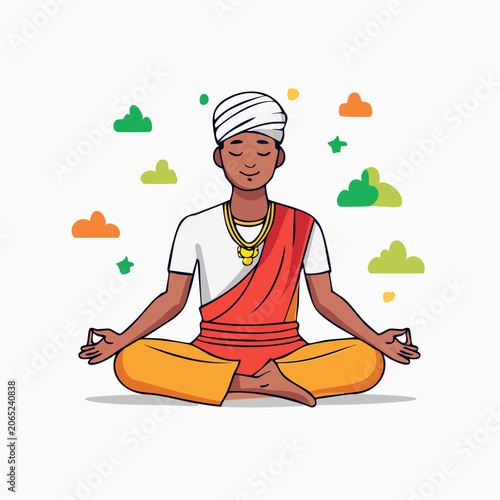 Man Meditating in Lotus Pose