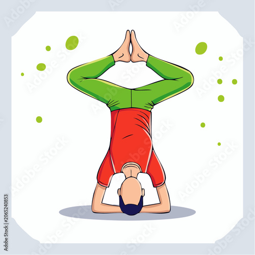 Man Performing Headstand Yoga Pose