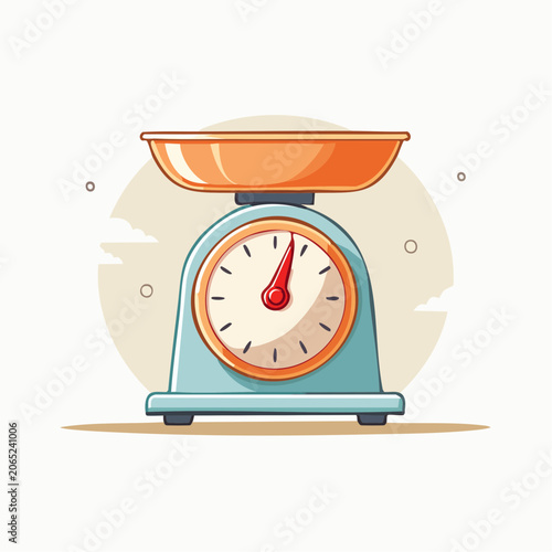 Retro Kitchen Scale Illustration