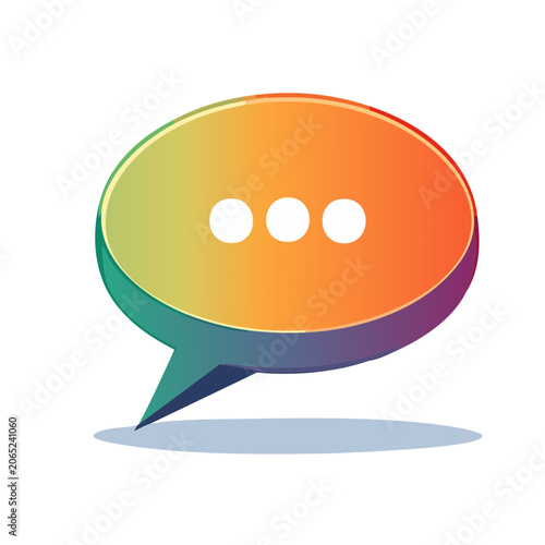 Colorful speech bubble icon with three dots