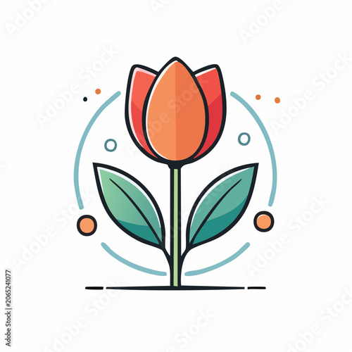 Stylized Tulip Flower Icon