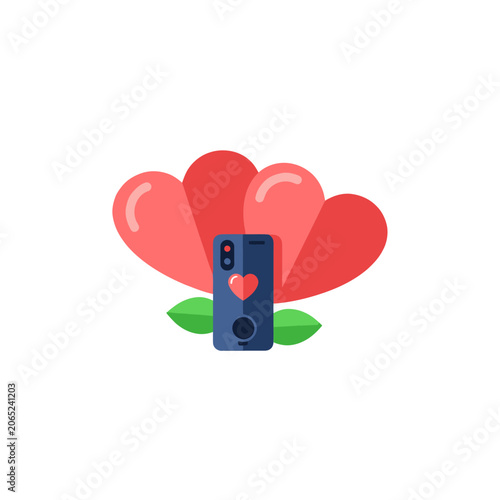 Smartphone with heart on screen.
