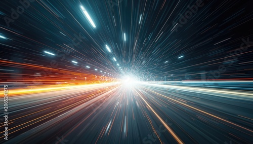 Speed and dynamic energy captured in futuristic light displays