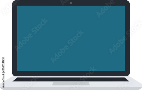 Sleek Laptop with Blue Screen Display for Modern Computing.