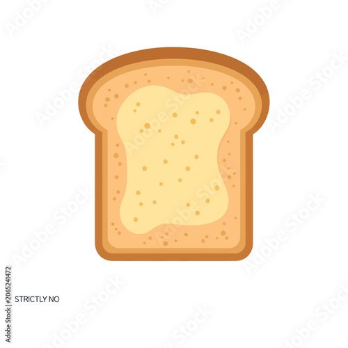 Slice of buttered white bread.