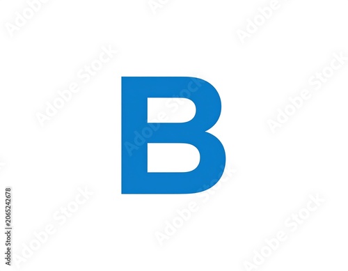A large blue capital letter B on a plain white background
