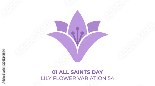 Elegant Purple Lily Flower Blossom Icon for Religious and Nature Designs