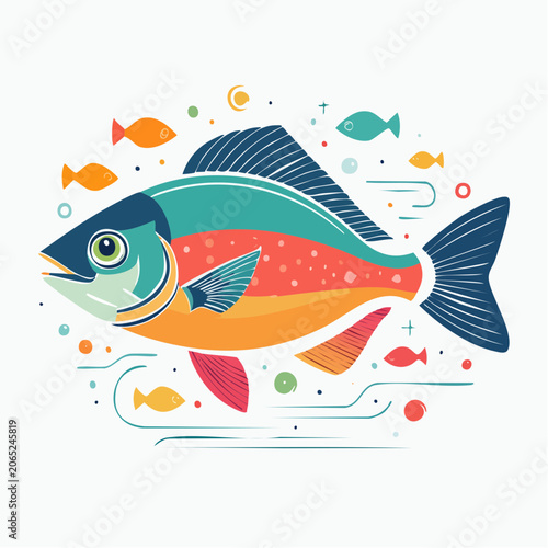 Colorful Abstract Fish Illustration