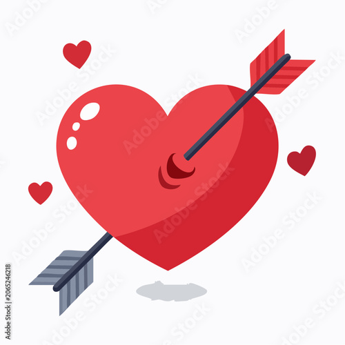 Heart pierced by Cupid's arrow