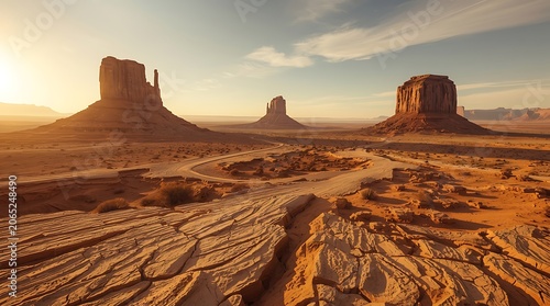 Desert Plateau Landscape Sandstone Buttes