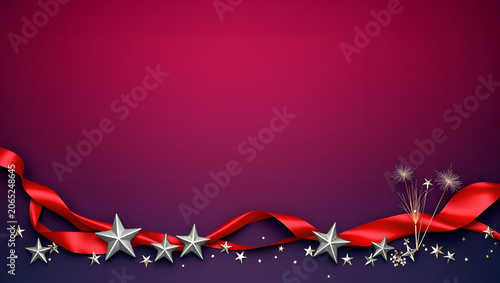 Luxury American Independence Day Background with Patriotic Corner Decorations and Copy Space