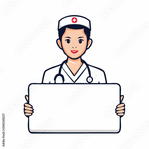 Nurse Holding Blank Sign