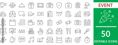 Fotografía Event planning outline icon set