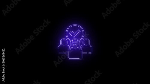 glowing neon Training icon isolated on black background. Class Icon illustration of teaching and learning in a classroom setting. presentation icon illustrating a lecturer addressing ...