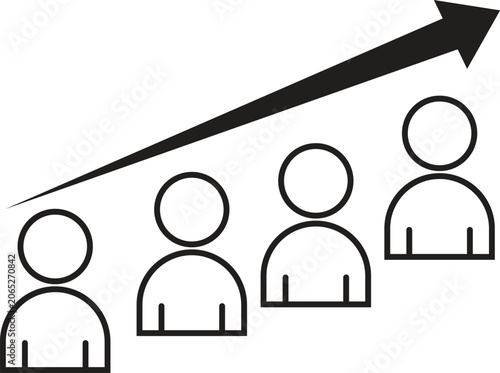 Teamwork and management line icons