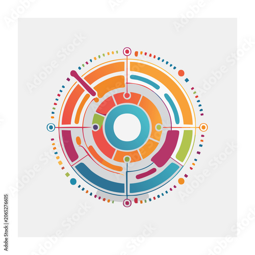 Flat design target with concentric rings