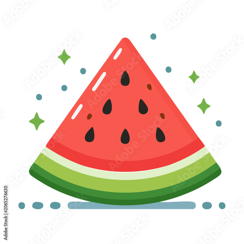 Flat design watermelon slice illustration