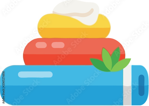 Stack of colorful soap bars.