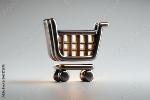 Shopping cart icon, ecommerce symbol, online store basket, retail checkout
