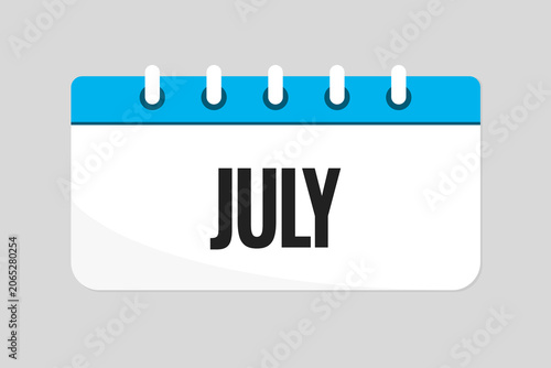 Vector template icon page calendar - July month