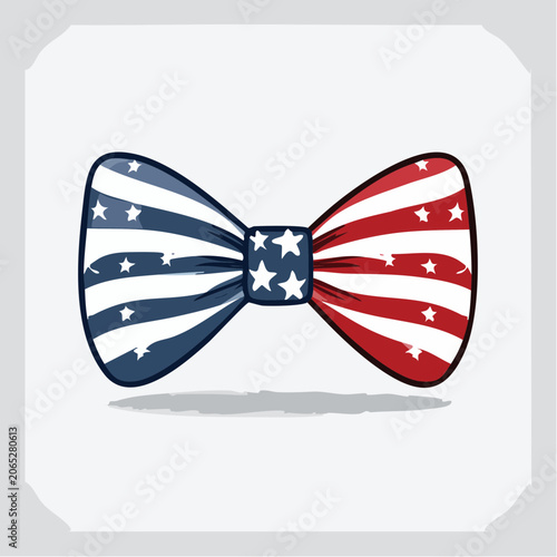 American Flag Bow Tie Illustration