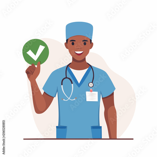 Doctor with Check Mark Symbol