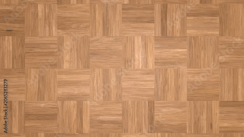Parquet wood flooring texture. Top-down view of a square basketweave pattern made of natural wooden planks. Perfect for interior design backgrounds, architectural visualizations.