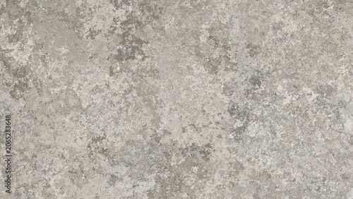 A close-up view of weathered, textured concrete with patches of gray paint or dirt on its surface.