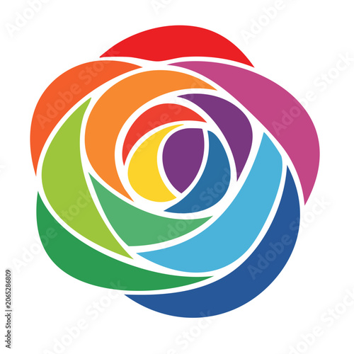 Colorful Abstract Rose Spiral Illustration
