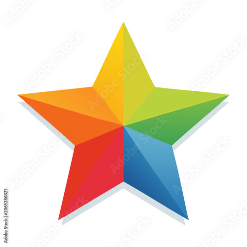 Colorful five-pointed star illustration