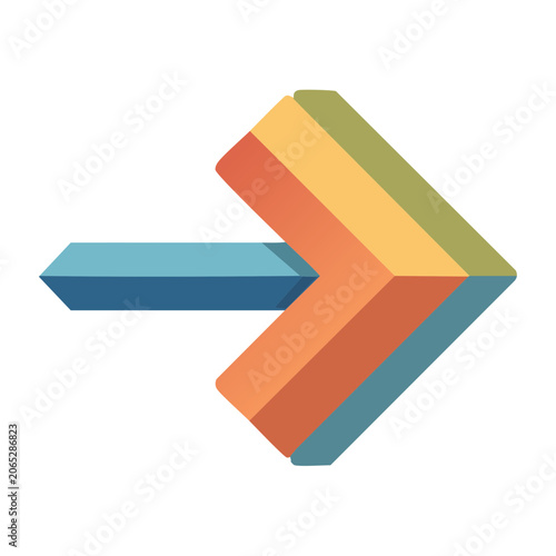 Colorful flat design arrow icon