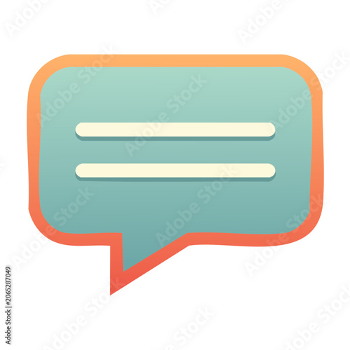 Flat design speech bubble icon with transparent background