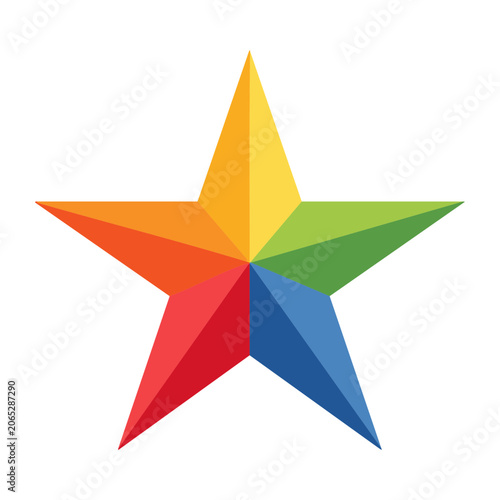 Rainbow colored star vector icon
