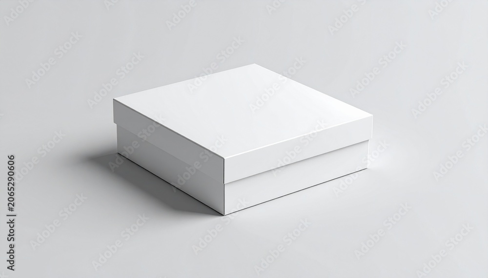 Fototapeta premium A white rectangular box on a plain background.