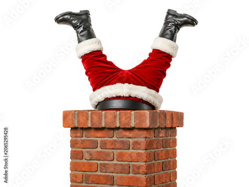Funny Santa Stuck in Chimney for Christmas Humor Marketing Campaigns
