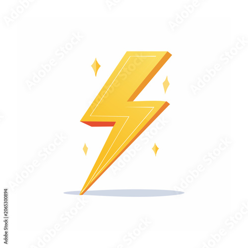 Yellow lightning bolt icon with sparks