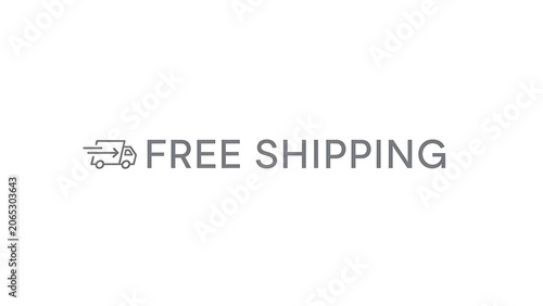 Free shipping, delivery, truck icon, promotional label, ecommerce graphic