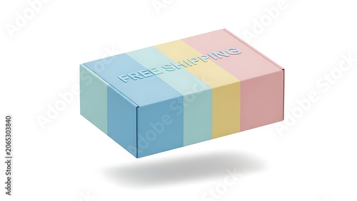 Colorful gift box, pastel colors, vector graphics, flat design, packaging element