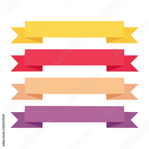 Four colorful flat design banners on white background