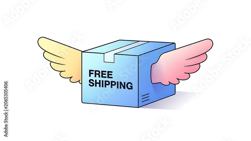 Free shipping, delivery, wings, package, icon