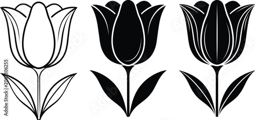 Tulip icon vector graphic collection of spring flowers