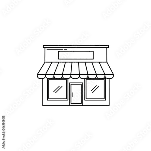 Storefront with Awning and Windows.