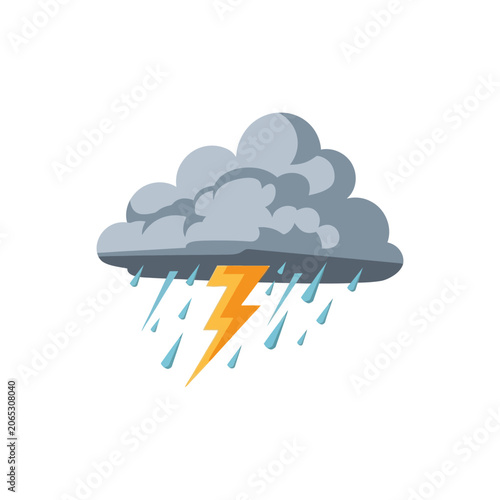 Stormy Weather Cloud with Lightning Bolt.