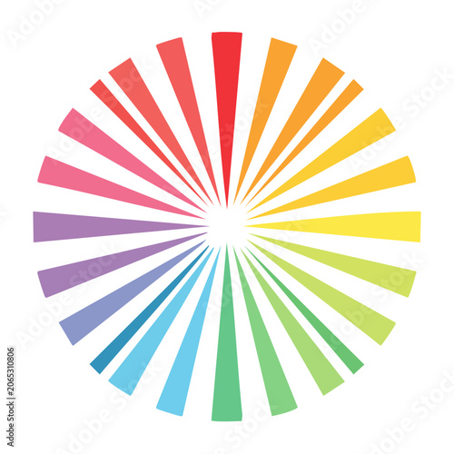 Radial Color Wheel with Gradient Segments