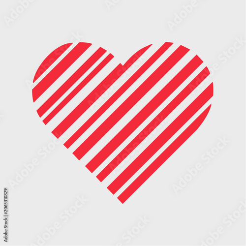 Red and White Striped Heart Icon