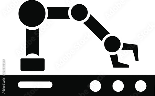 Robot Automation Glyph Icons Featuring Artificial Intelligence and Workflow Automation Symbols