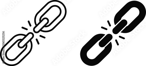 Bild auf Leinwand Weak Icons in Different Styles Featuring Strength Level and Low Power Status Sym